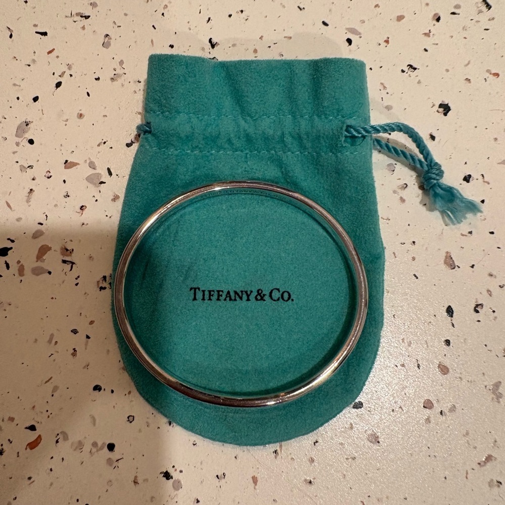 Tiffany & Co. Sterling Silver T & CO 1837 Engraved Bangle - Picture 2 of 5